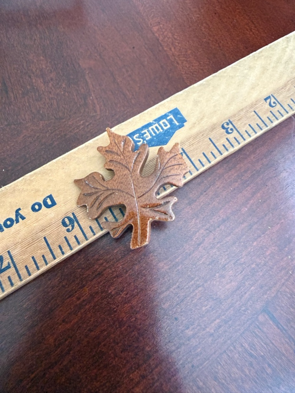 Vintage Wooden Leave Brooch